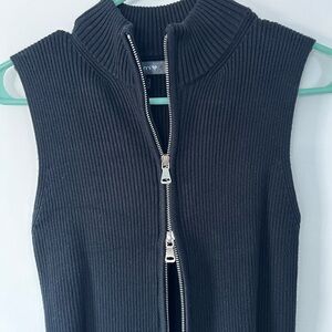 ribbed knit double-zip sweater tank NWOT